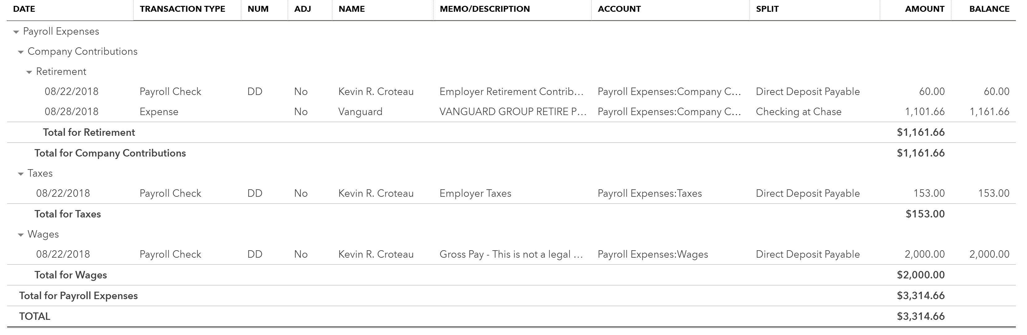 How to set up SEP IRA contribution. What expense account do I use?
